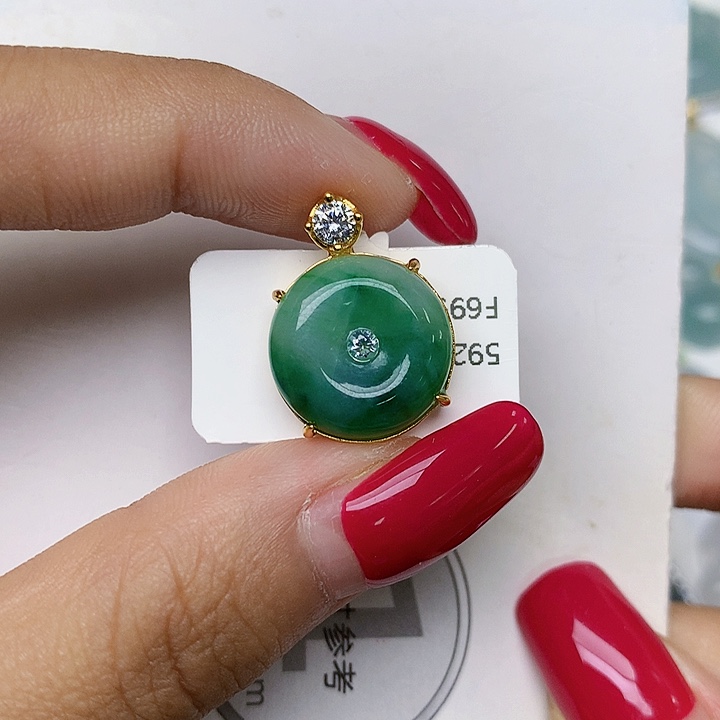 颈饰银S925镶嵌翡翠天然翡翠