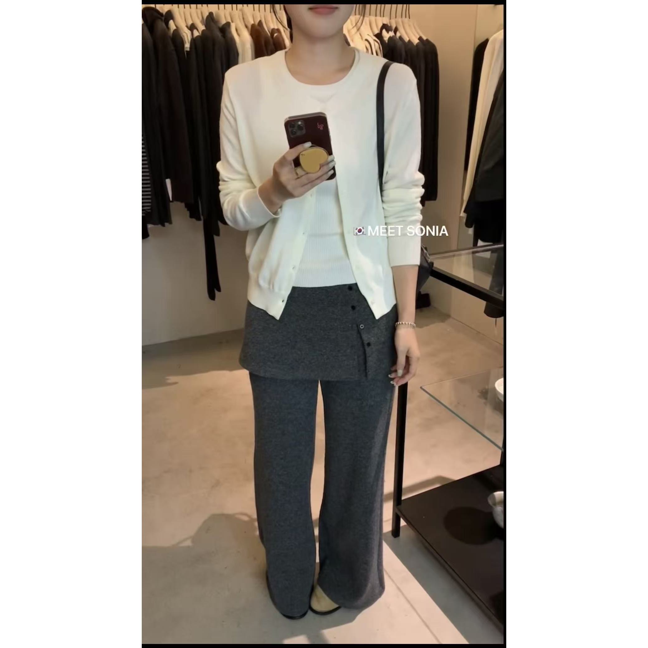 L-8863#MEETSONIA#【45%羊毛】韩系温柔百搭针织开衫（福利）