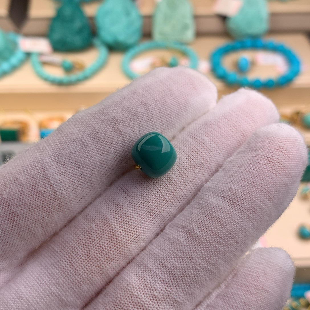 绿松石珠宝奇石未镶嵌10*8.5mm