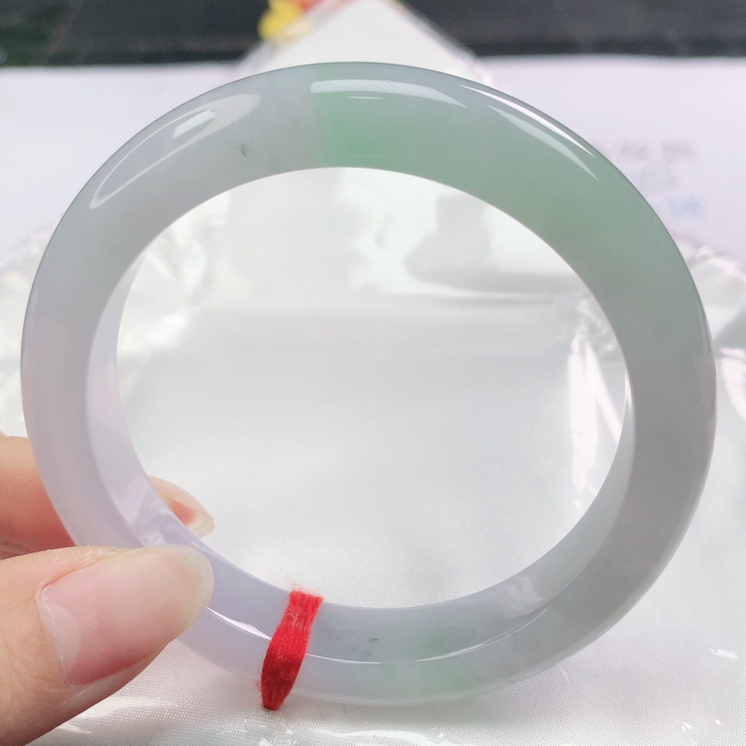 翡翠未镶嵌手镯翡翠57.8冰润春彩正圈