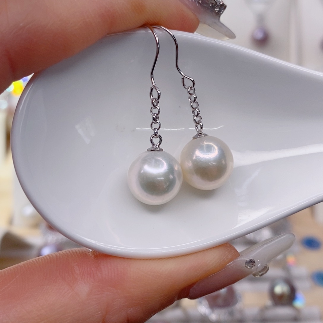淡水珍珠耳饰银S925镶嵌