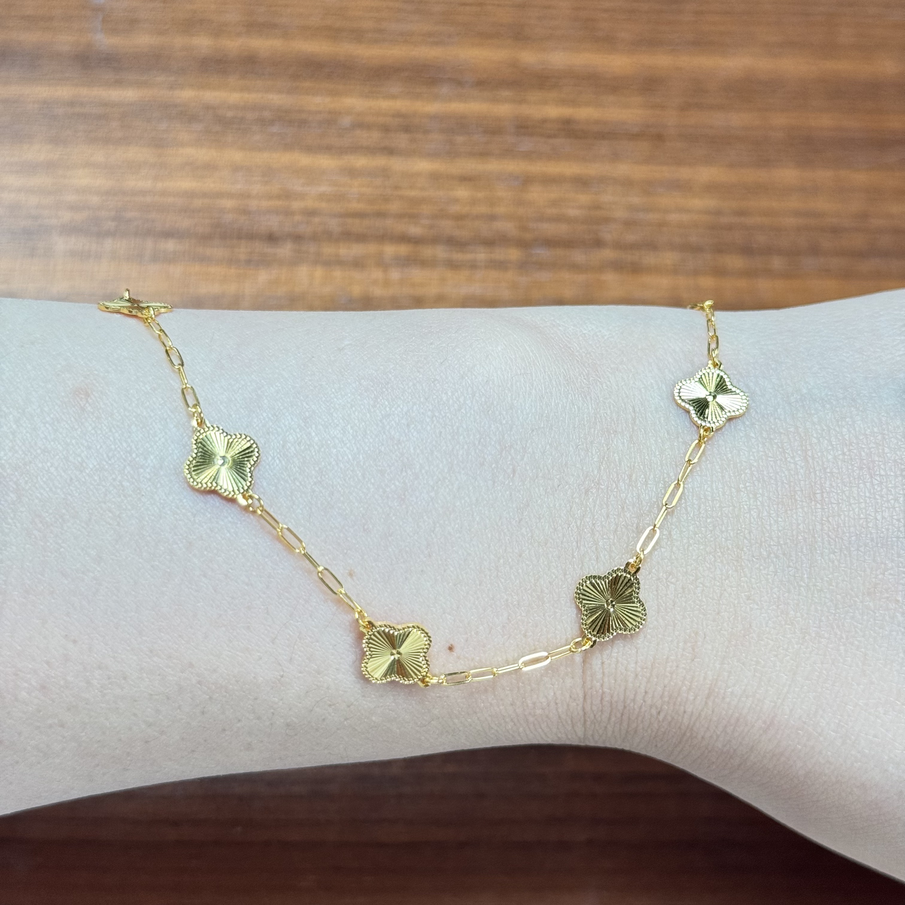 X【卡8.5镭射五花手链】--足金999--5G手链