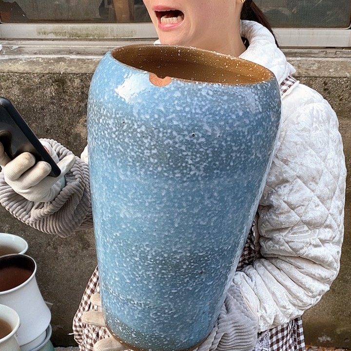 紫砂花盆瑕疵口20高38