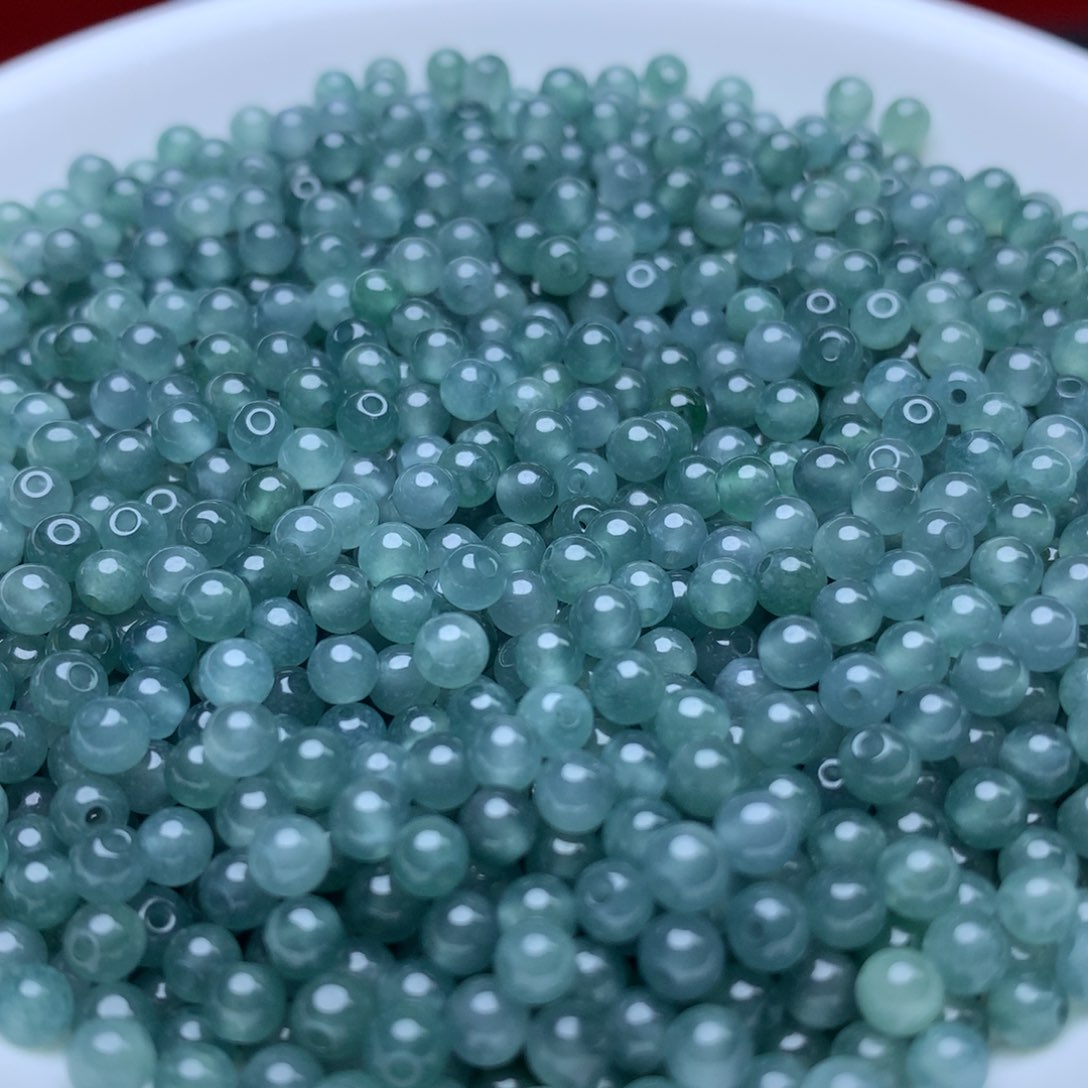 【闪购商品】翡翠手链未镶嵌卡3.5冰透蓝水100个