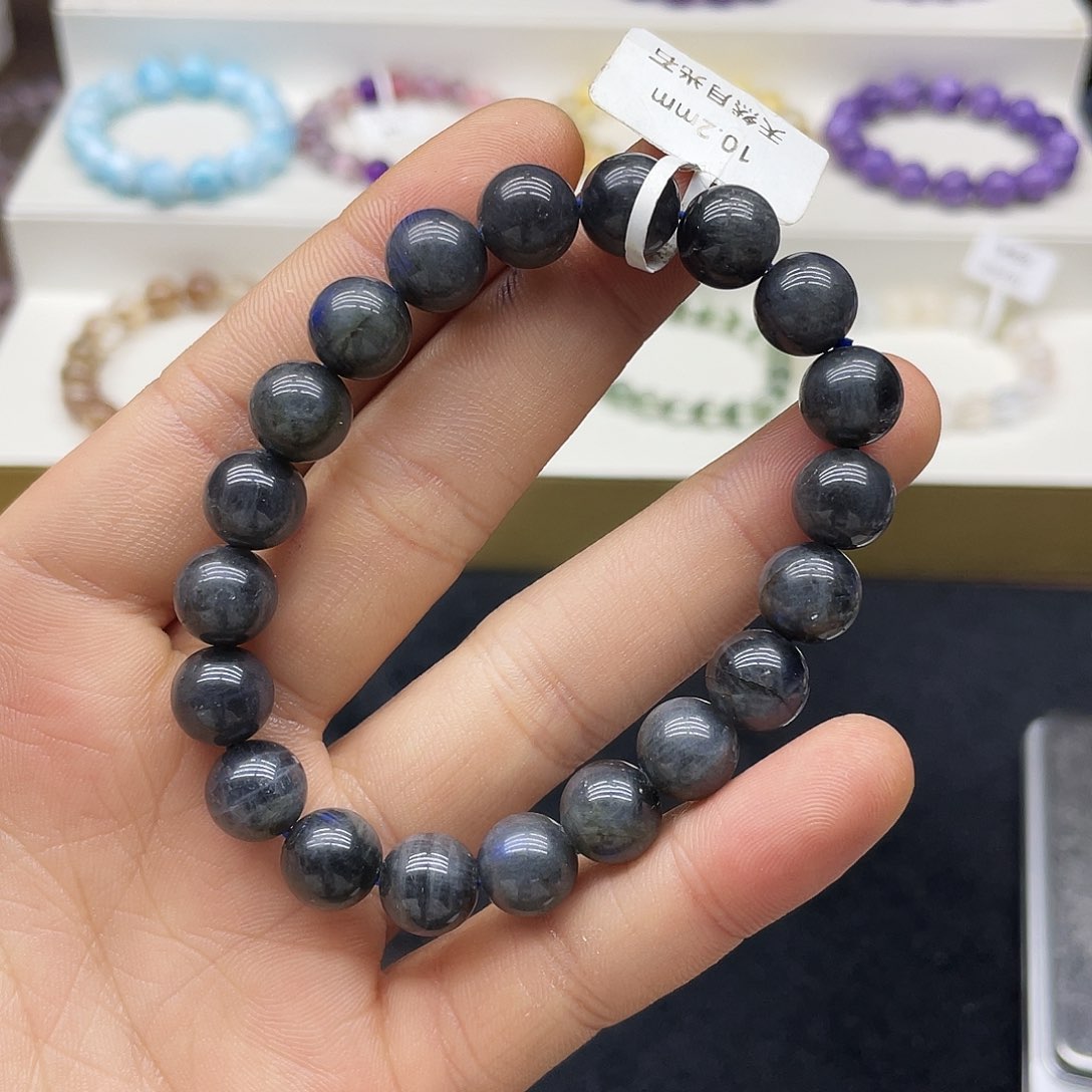 长石手链未镶嵌加拿大黑体灰月光10.2