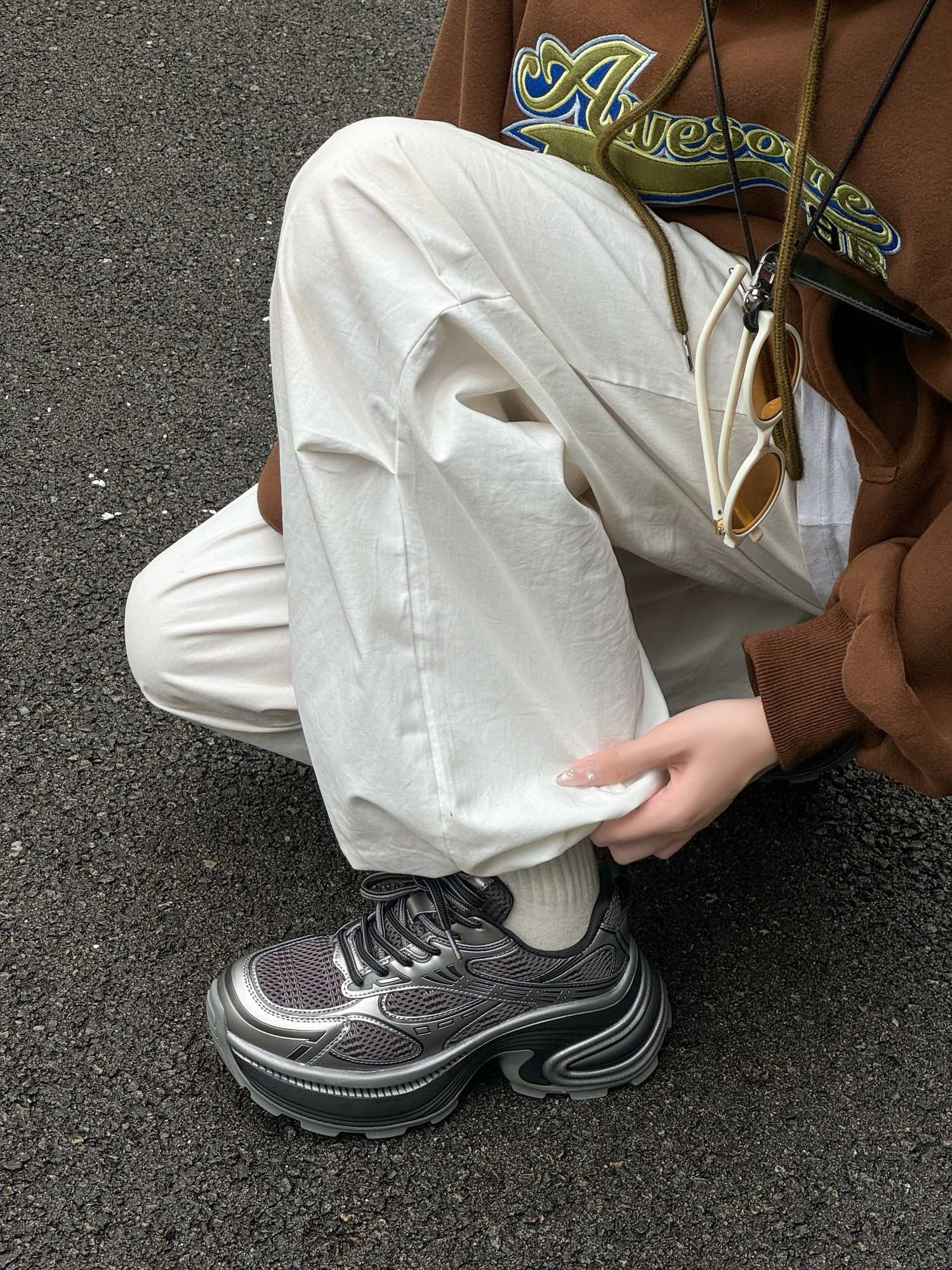 女鞋加绒款老爹鞋