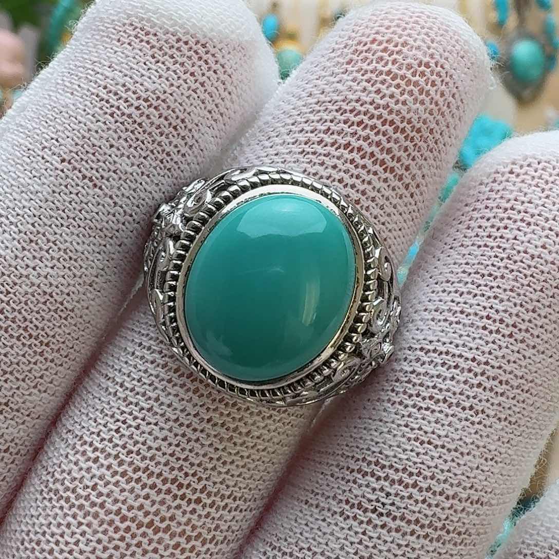 绿松石珠宝奇石银S925镶嵌