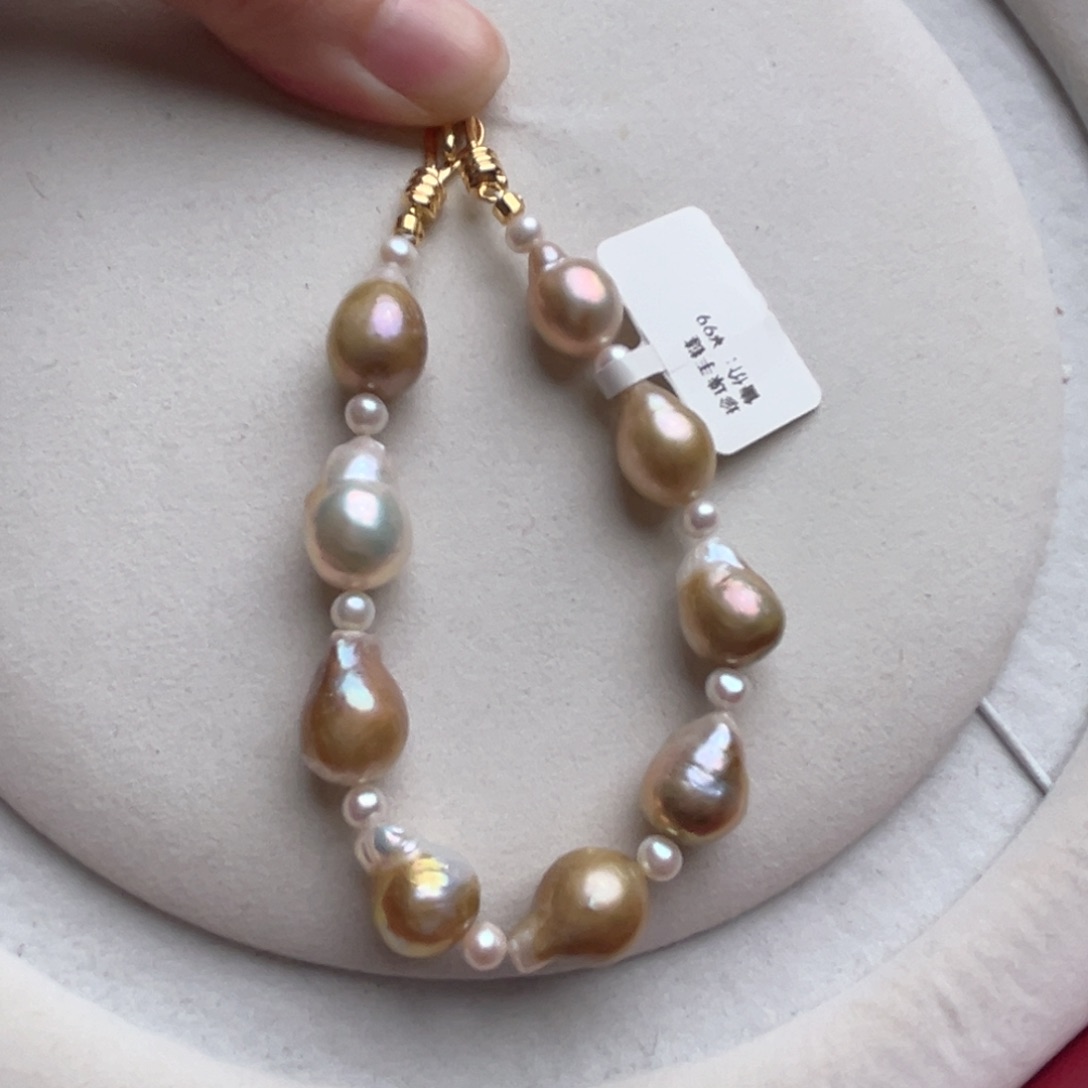 淡水珍珠手链未镶嵌天**阳9-10mm巴洛克手链