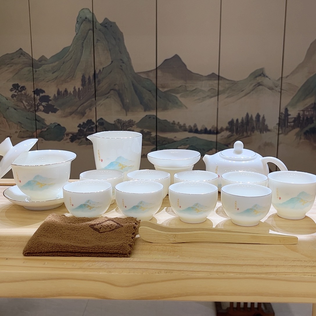 【都彩】日照金山羊脂玉瓷16头