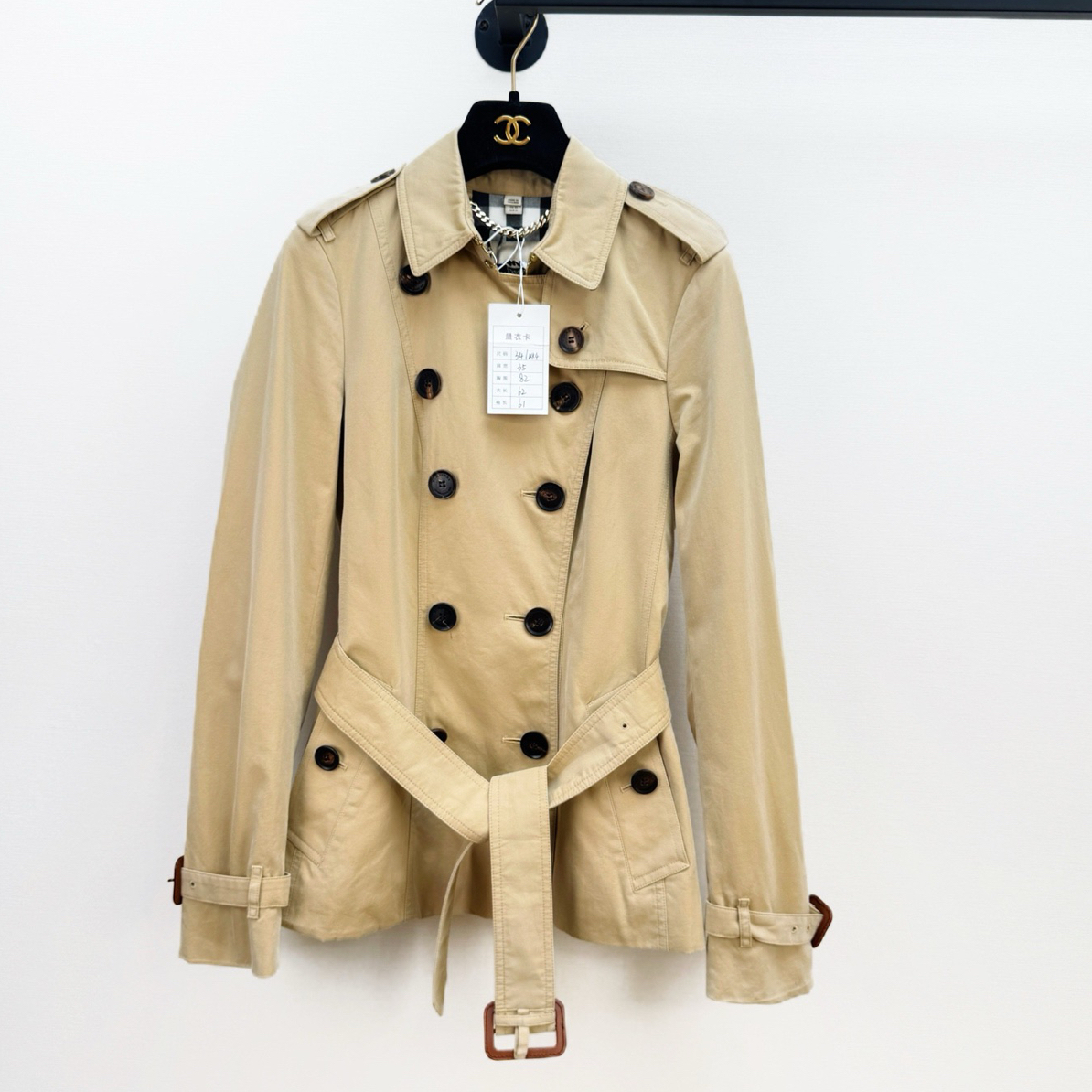 99新 BURBERRY/博柏利 风衣外套 UK4码专柜1万多购 胸围82 衣长62