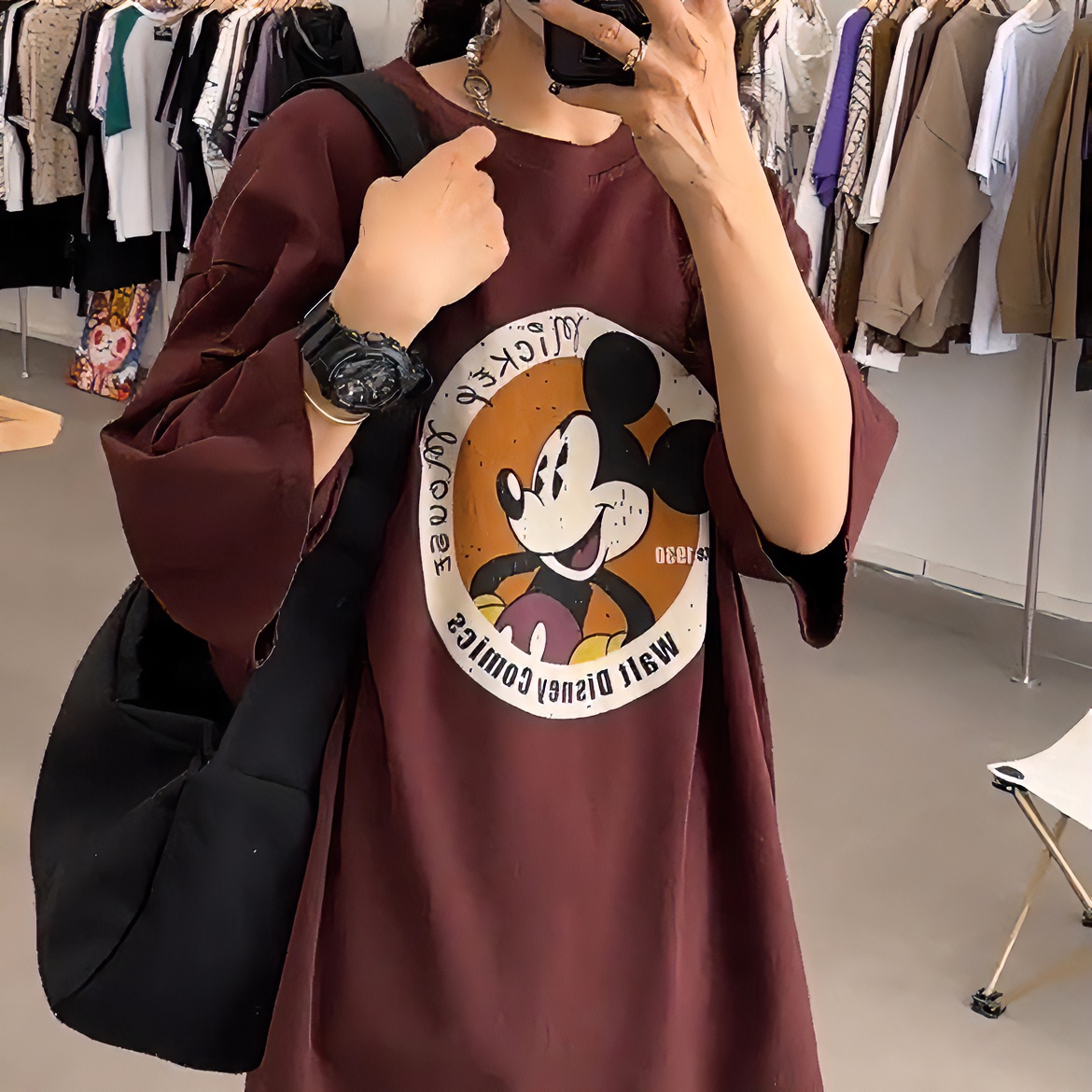 【编号701-799】大版女款宽松潮牌卫衣T恤衬衫休闲卡通印花短袖