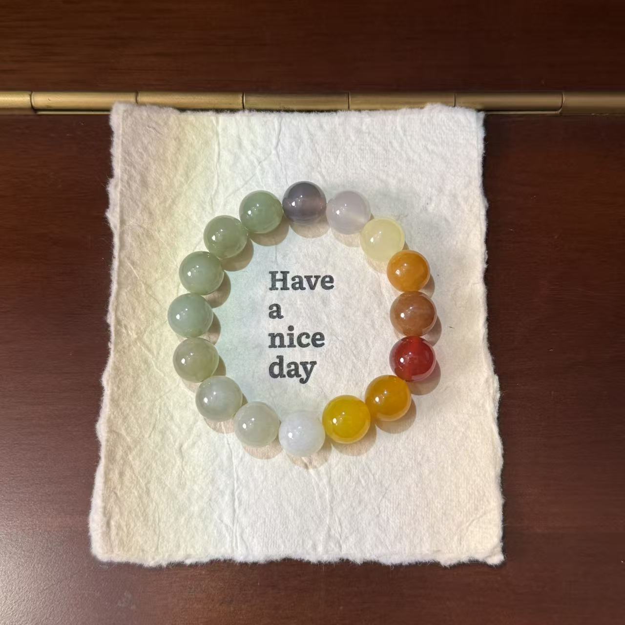 *雕栏玉砌*天然和田玉玛瑙手串