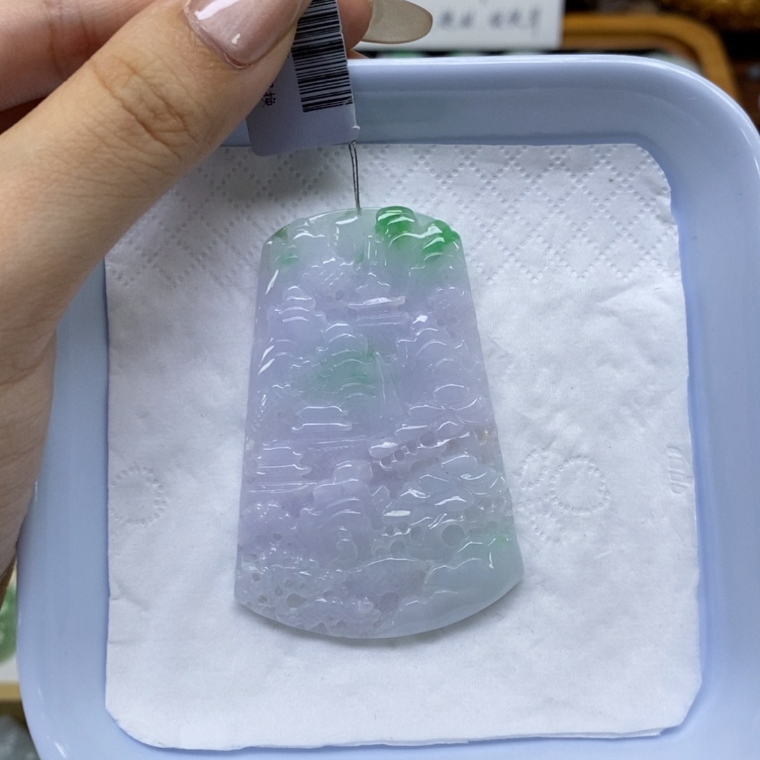 颈饰未镶嵌翡翠山水牌