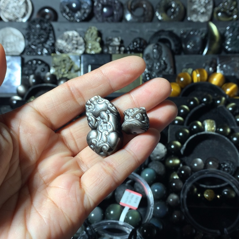 【闪购商品】黑曜岩手绳未镶嵌情****心