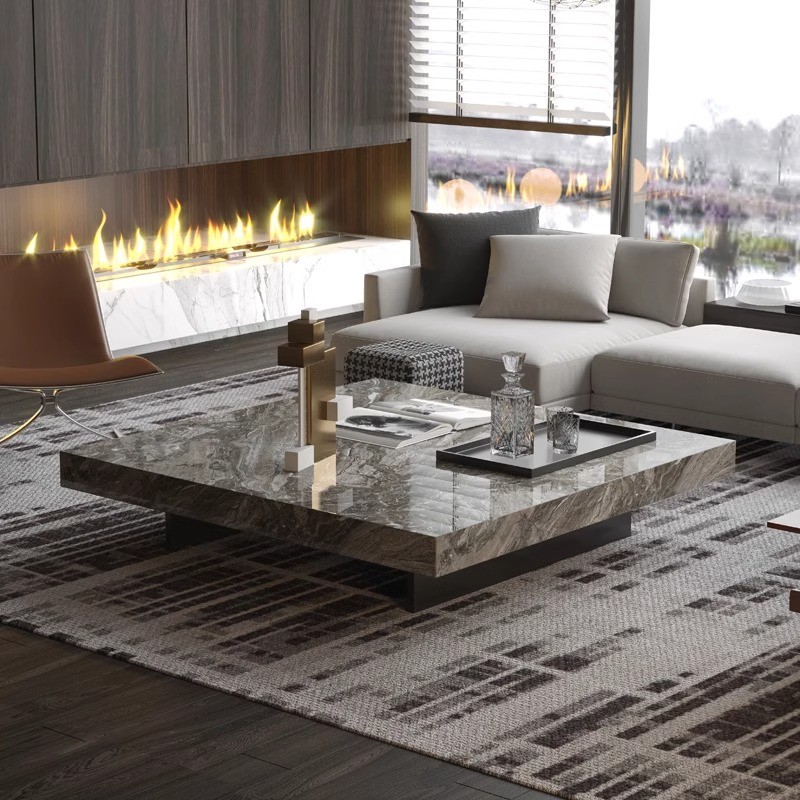 大理石茶几方形长方形意式极简轻奢现代简约家用2025新款创意高级