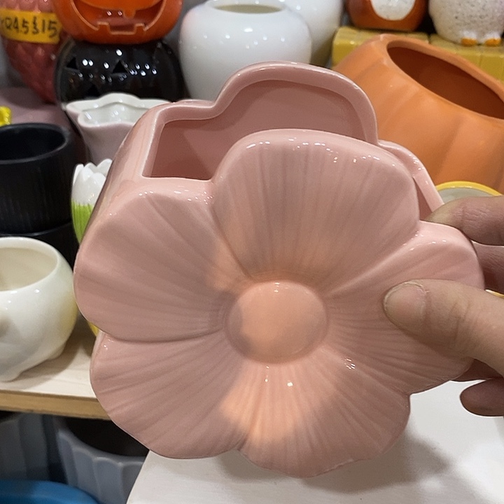 陶盆有孔 瑕疵针孔漏釉介意勿拍外口 10*7外高15