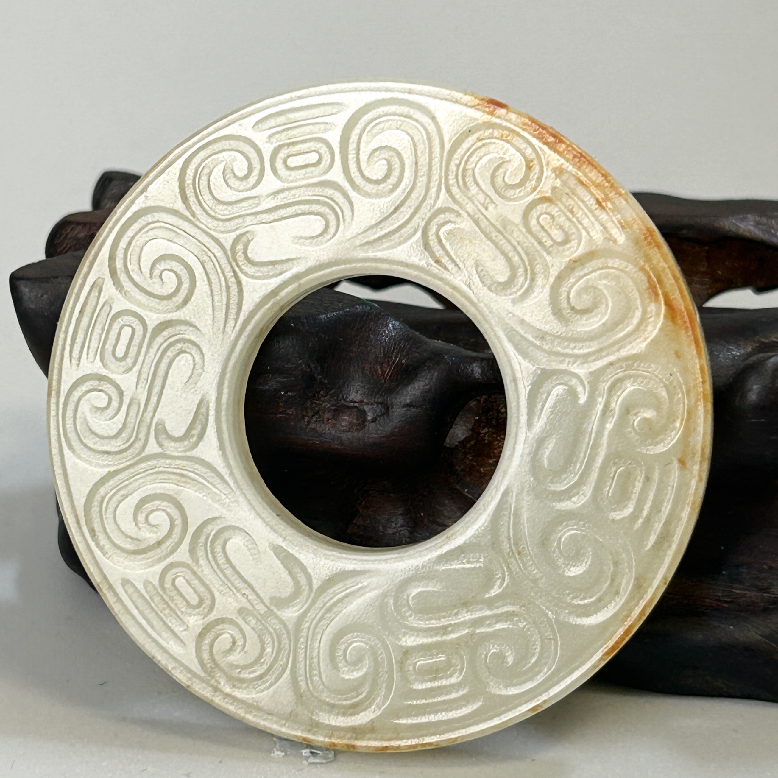 明代新疆和田玉挂件玉璧4077