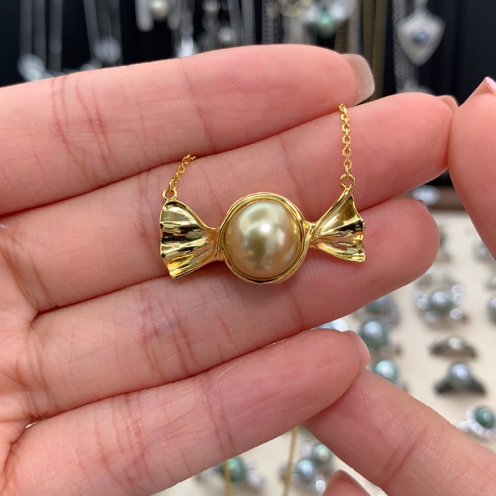 套链银S925镶嵌海水珍珠