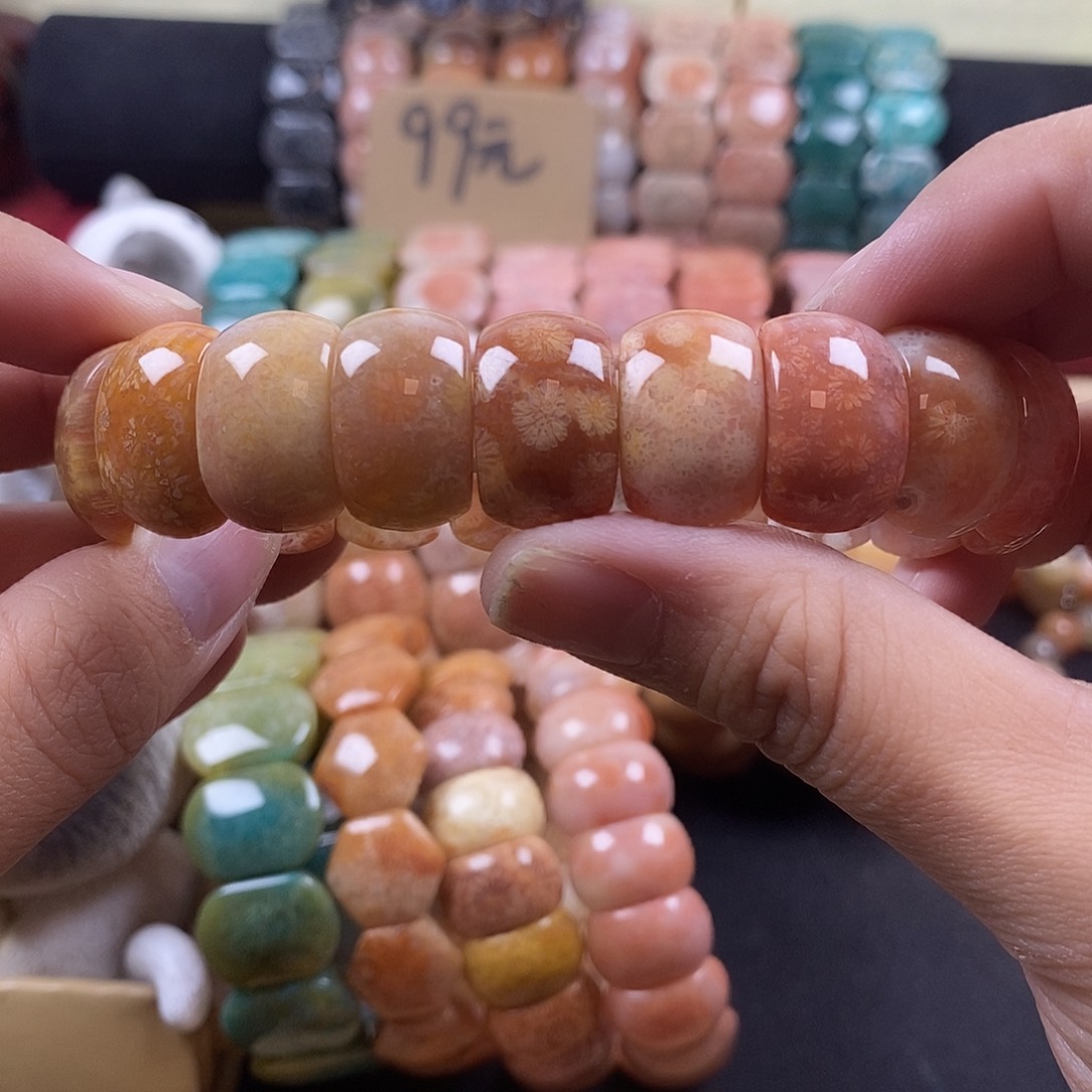 硅化珊瑚（珊瑚玉）未镶嵌手牌 上新 11