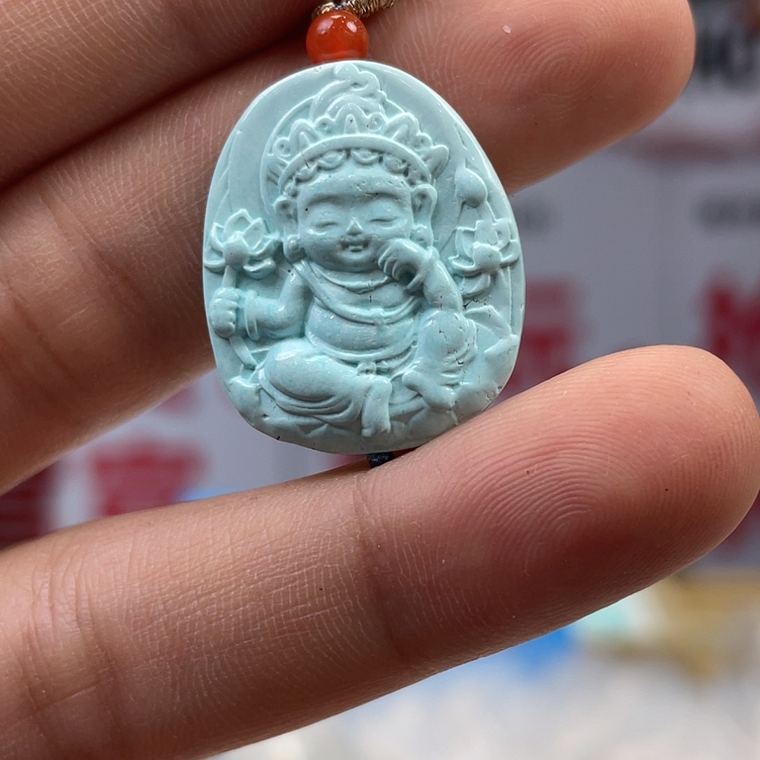 绿松石未镶嵌挂件