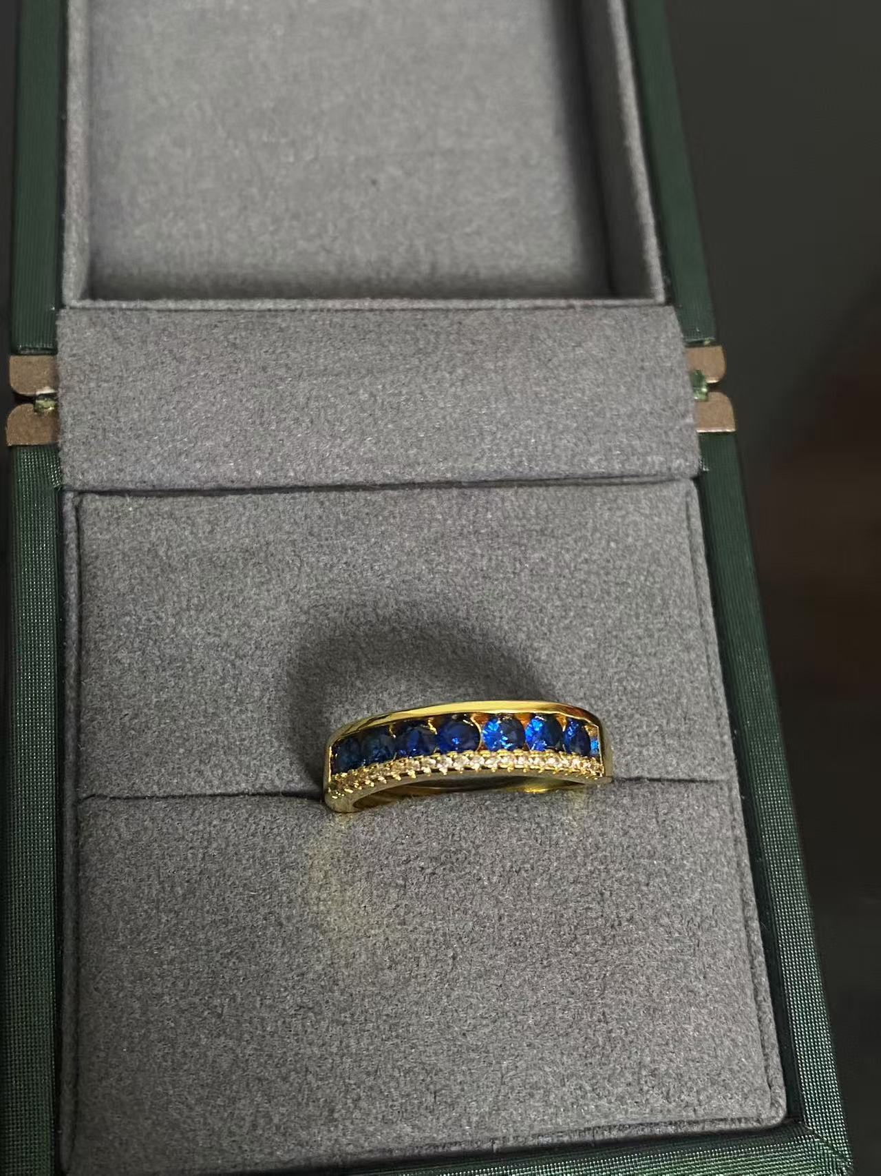 【米米甄选 高端大气】 蓝色戒指W-1066