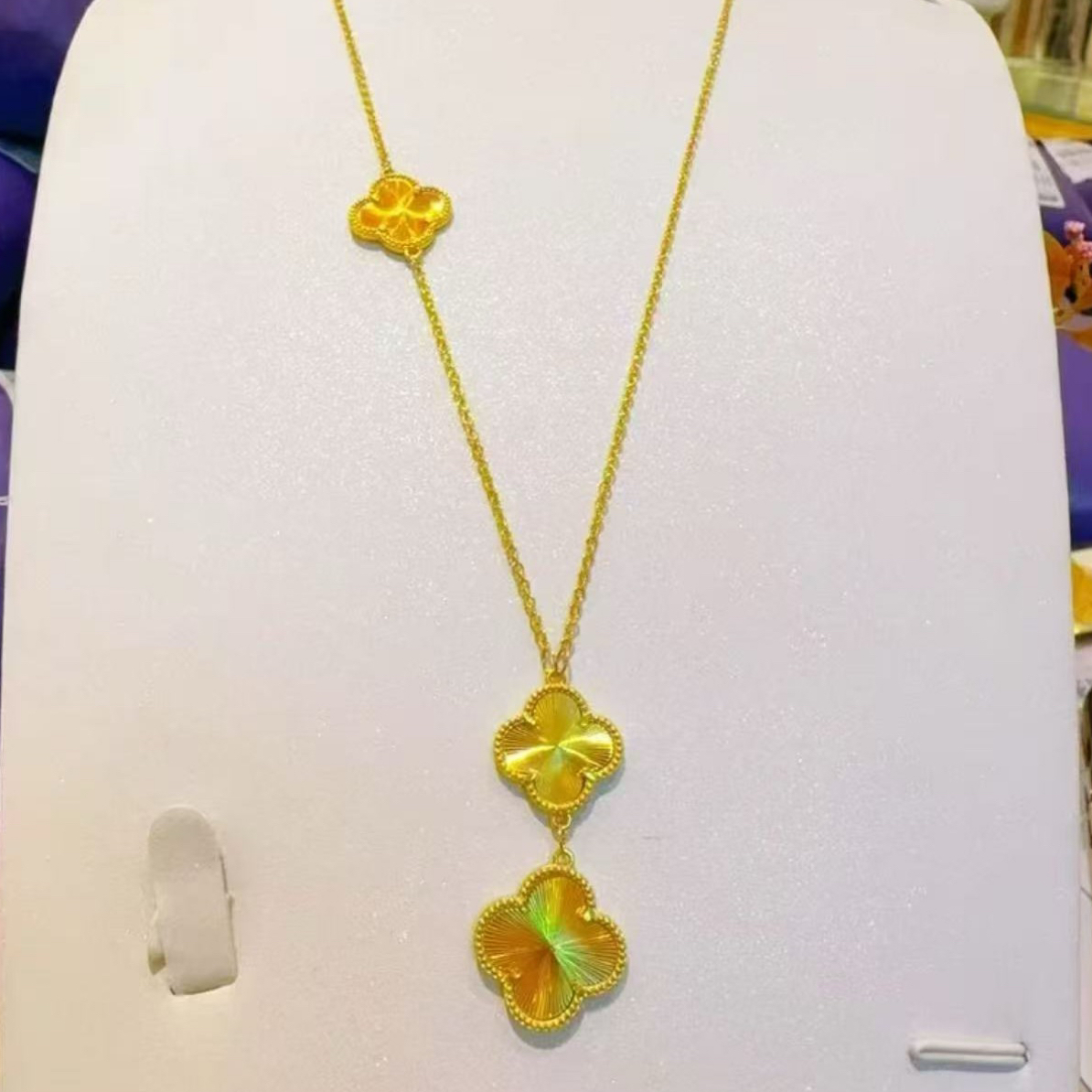 合金项链 0.15g 四叶草项链 