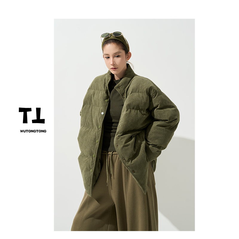 现货【小飞侠剑】冬季灯芯绒加厚棉服女韩版休闲保暖棉袄上衣62905