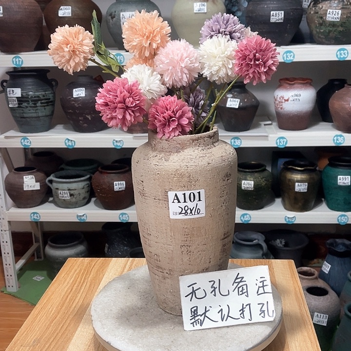 红陶手工制作工艺花盆