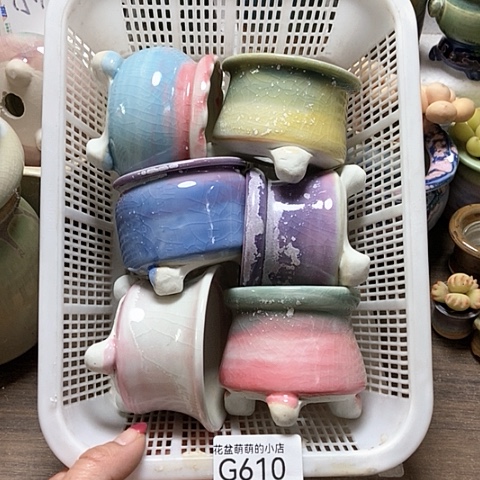 紫砂花盆610微瑕品口径6厘米左右的