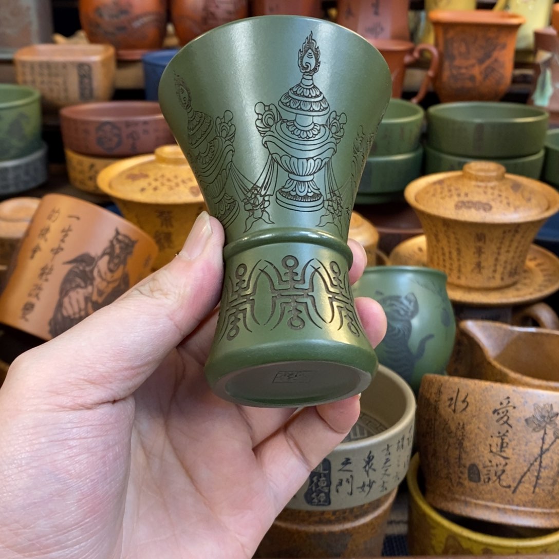 紫砂杯子宜兴全手工紫砂杯