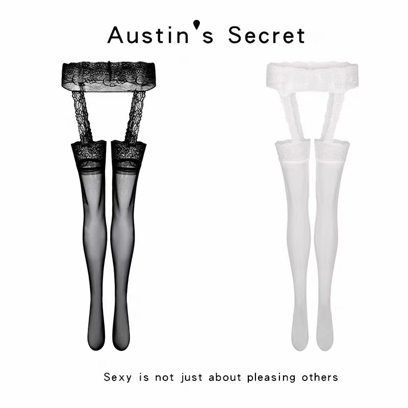 防勾丝性感风秋季性感长筒袜提花拼接中筒黑色防滑