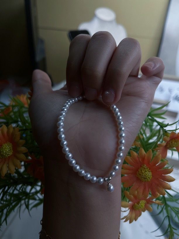 【天花板维纳斯】赛澳白珠光完美无瑕一步到位4-5点位天然珍珠手串