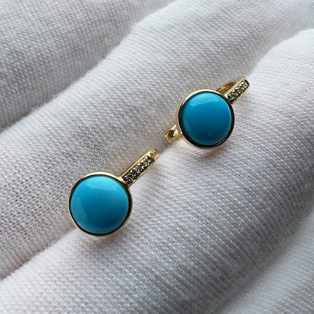 绿松石18K金镶嵌配饰