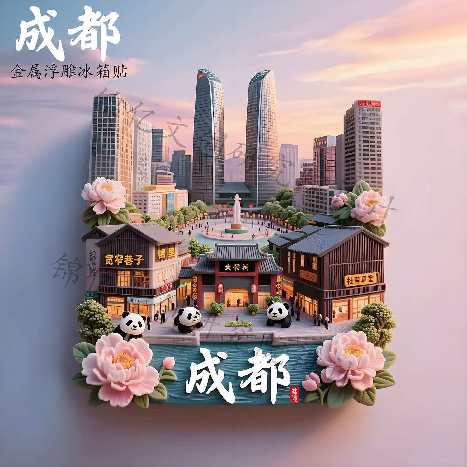 【四川系列】四川文创金属冰箱贴旅游景点纪念品长海五彩池伴手礼