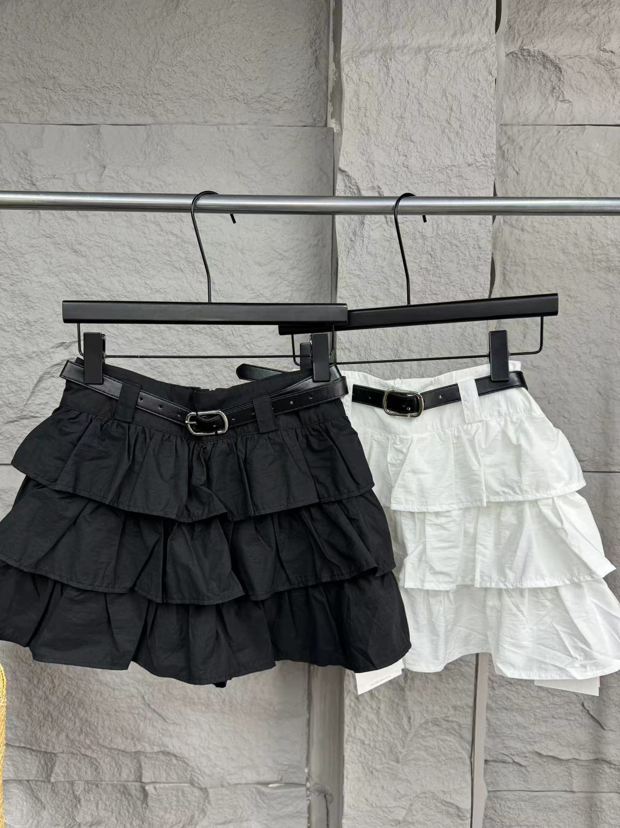 ［甜酷蛋糕］高腰显瘦荷叶边A字蓬蓬半身蛋糕裙女夏季新款甜美遮肉