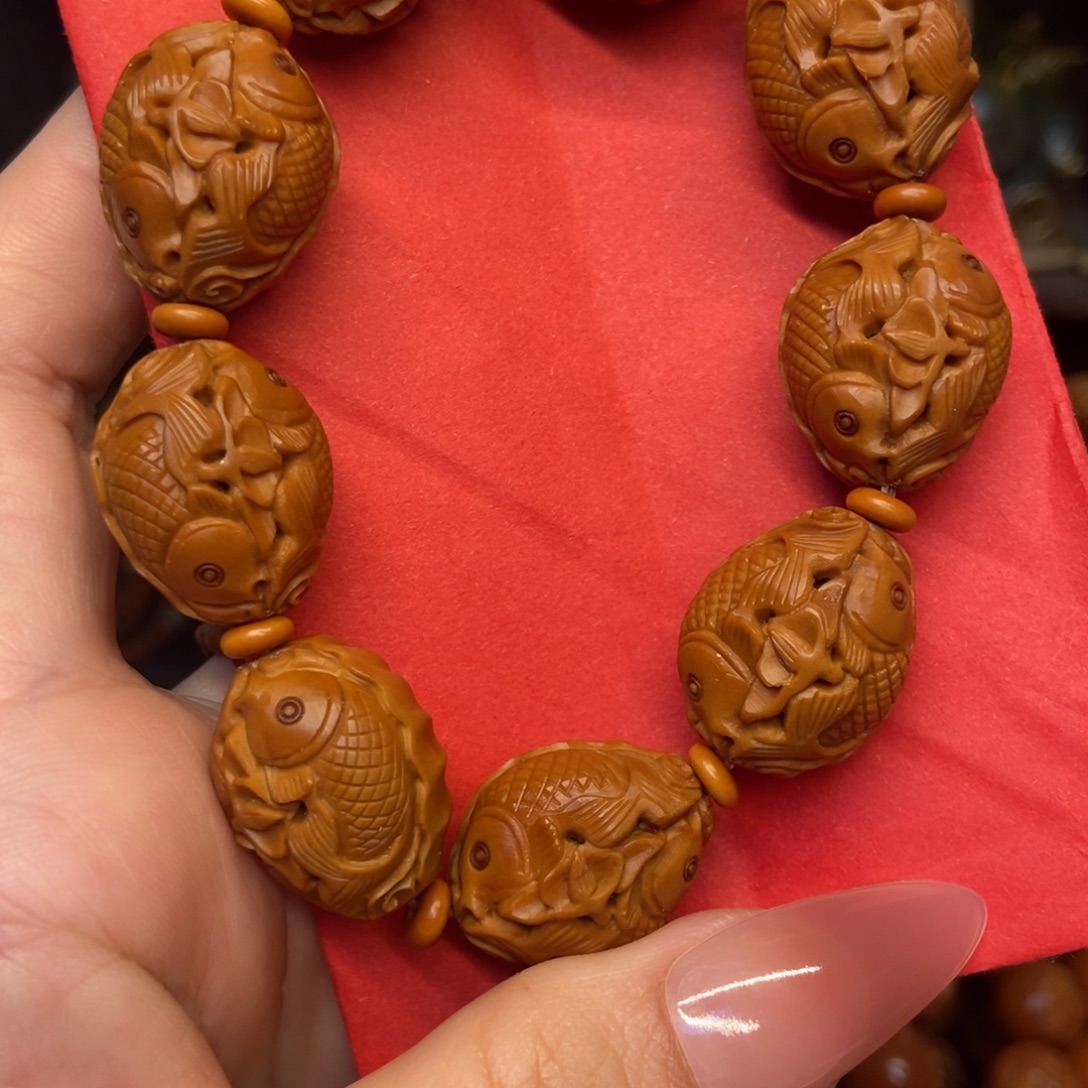 手串/手链橄榄核双鱼戏莲