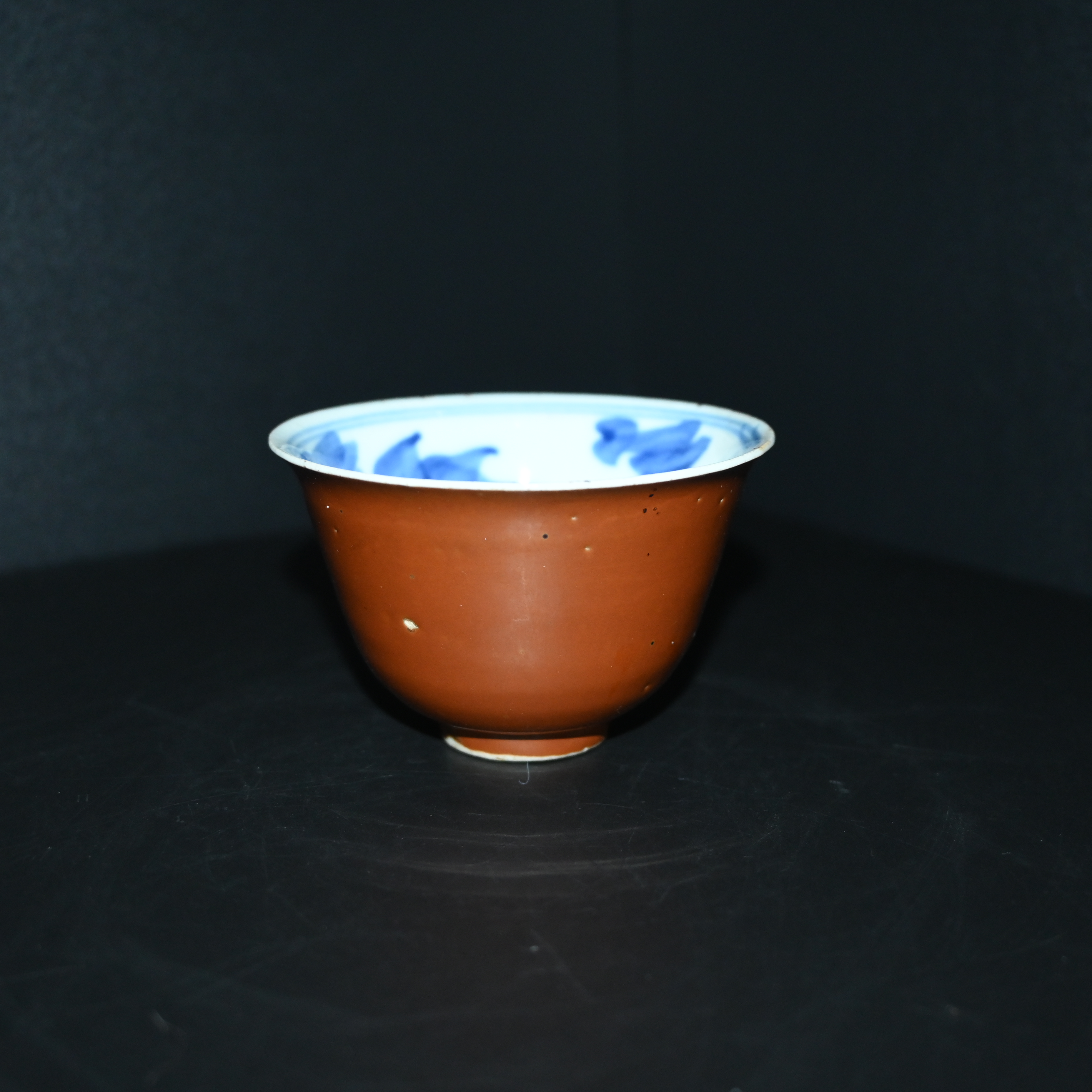 A2021 紫金釉青花金玉满堂杯