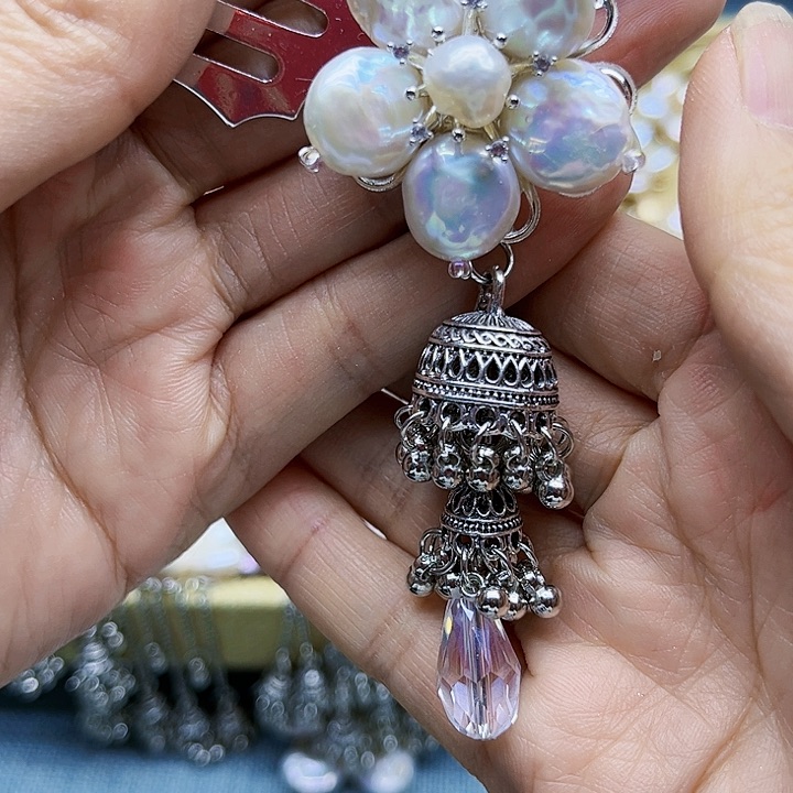 淡水珍珠耳饰银S925镶嵌