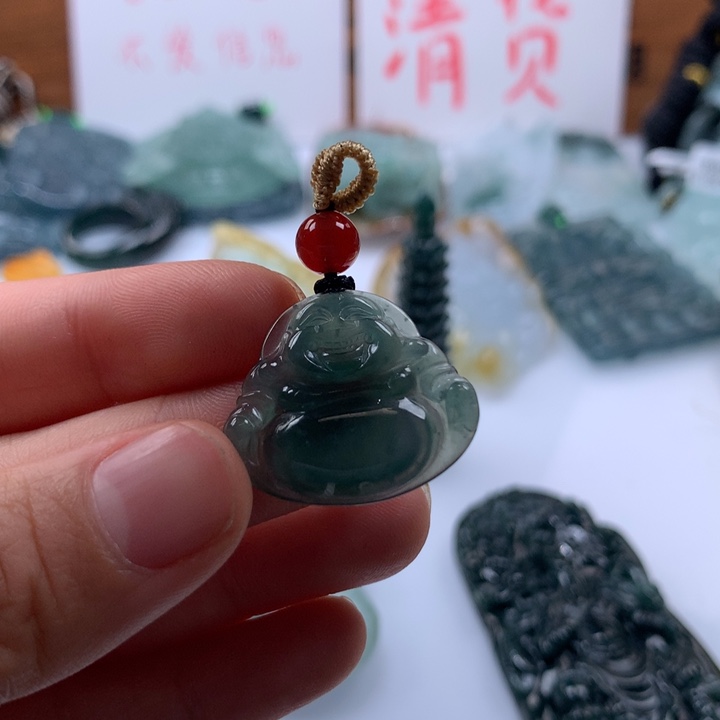 翡翠颈饰未镶嵌保真天然A货翡翠