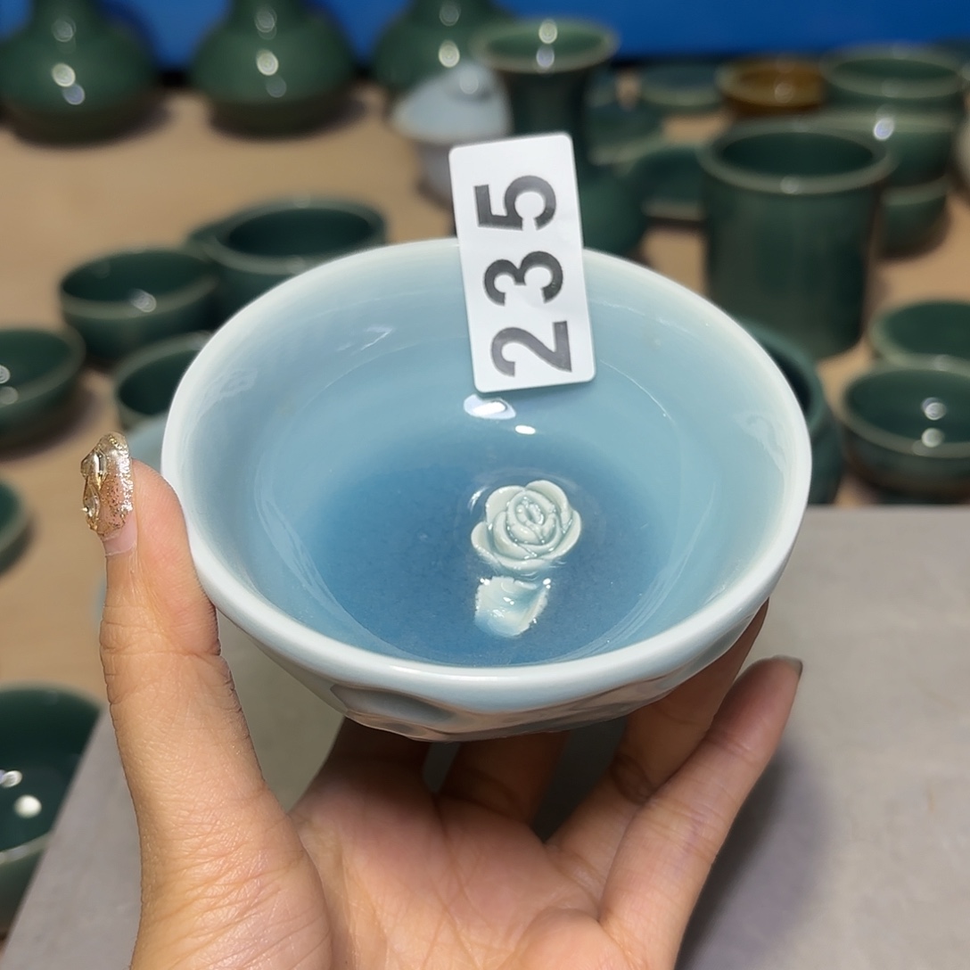 龙泉云间青瓷小米茶器