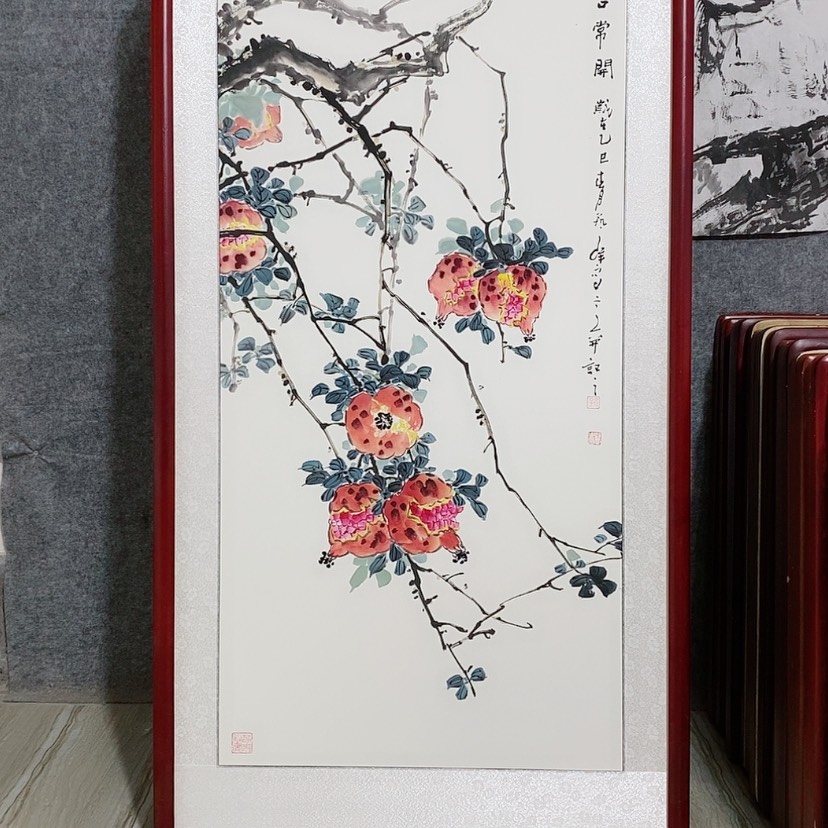 【闪购商品】国画书画作品带框125×65厘米