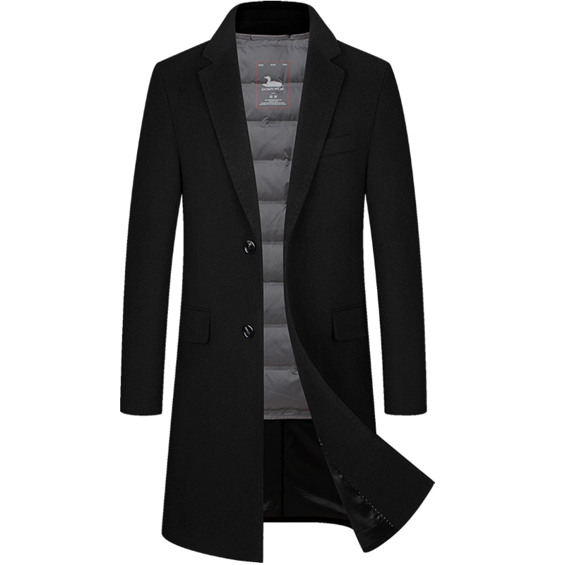 埃登高端款100%羊毛男士羊毛大衣中长款毛呢大衣秋冬款加厚内胆