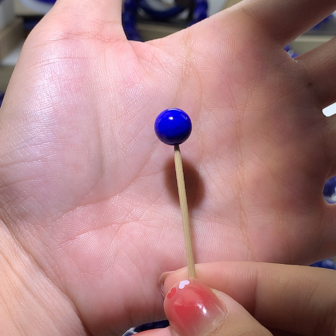 石***井青金石未镶嵌单圆珠10 m