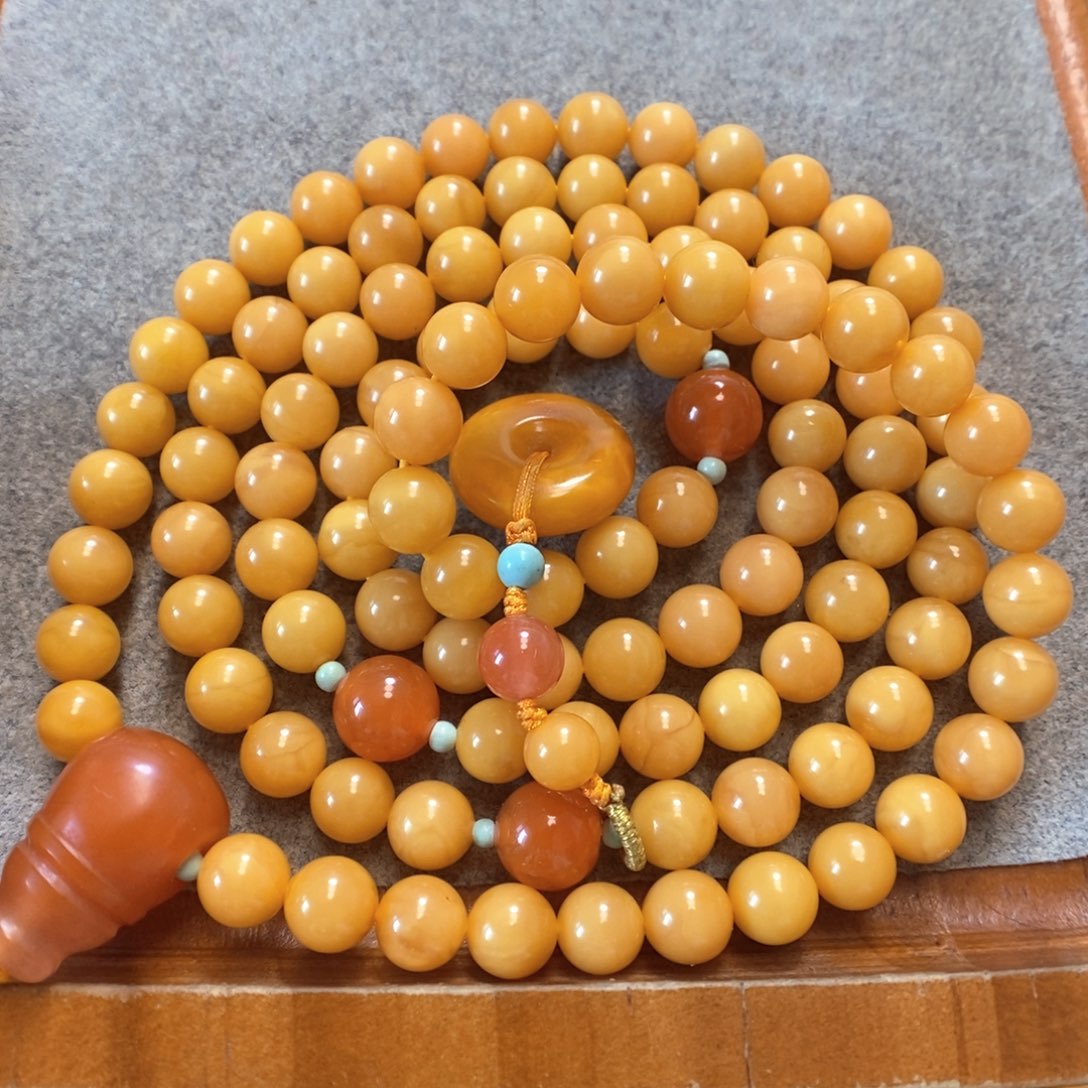 未镶嵌项链蜜蜡108