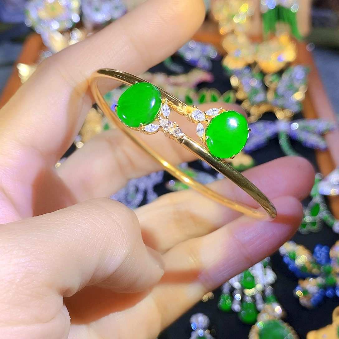 吊坠(不含链)银S925镶嵌翡翠