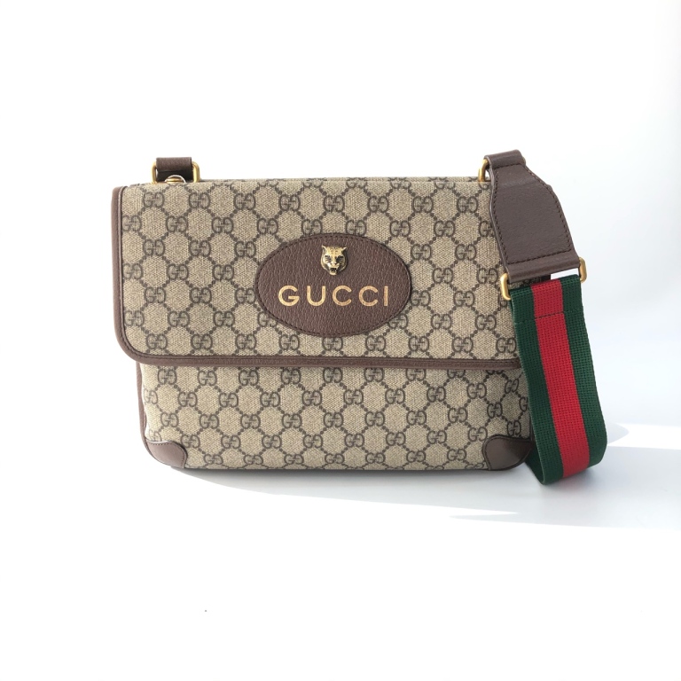 95新 GUCCI/古驰 安洁利严选 GUCCI虎头邮差单肩包 WHZ411322 
