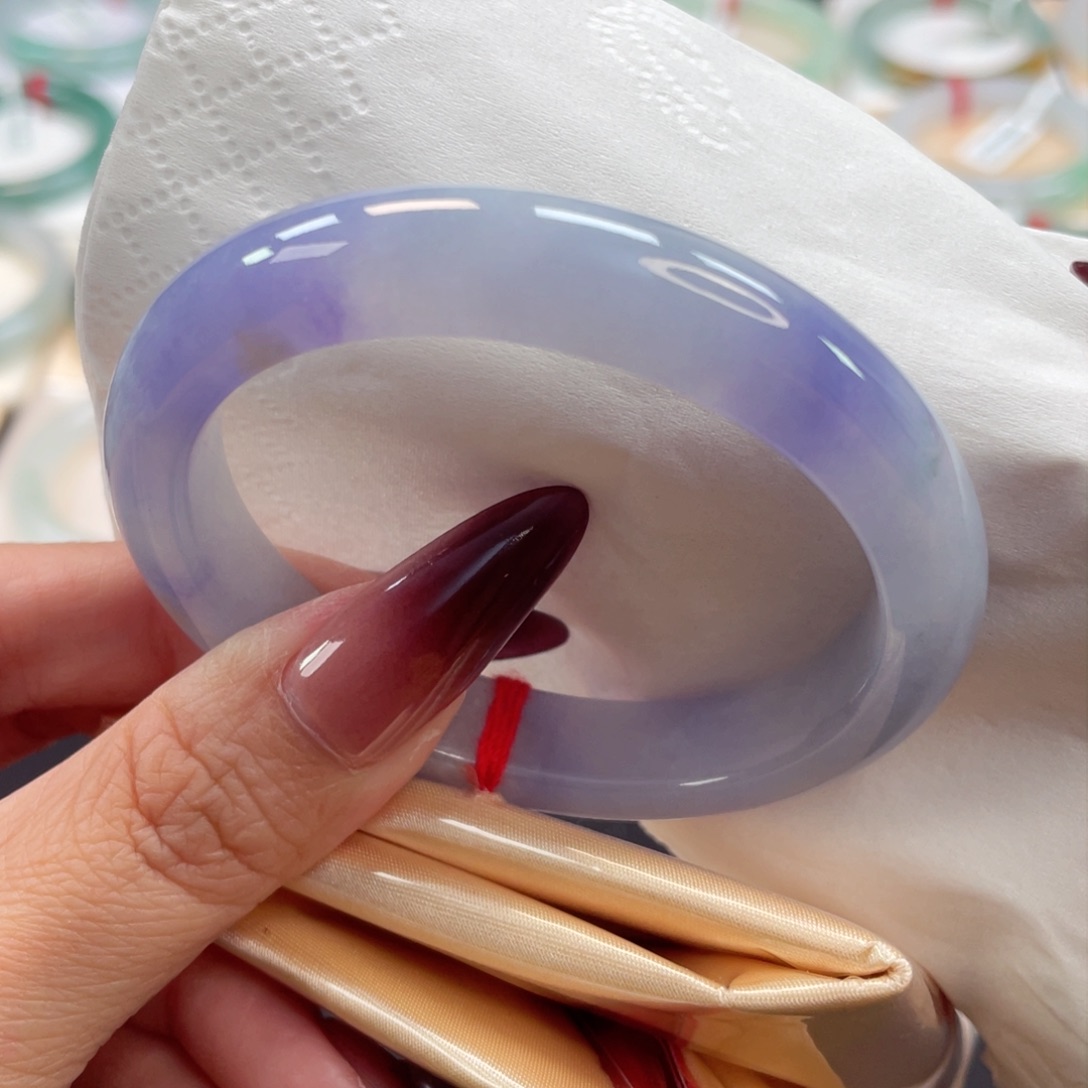 未镶嵌手镯翡翠38号54种老细腻紫罗兰贵妃