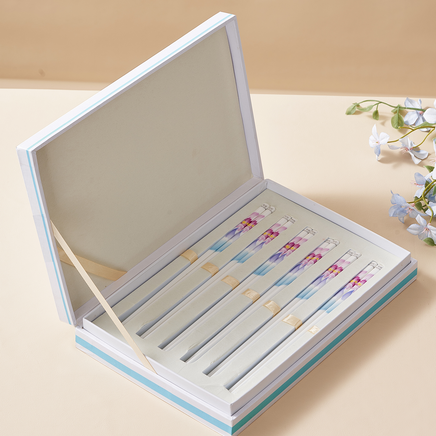 华光国瓷陶瓷防滑筷子耐高温轻奢防霉高档乔迁新居家用筷子6双装