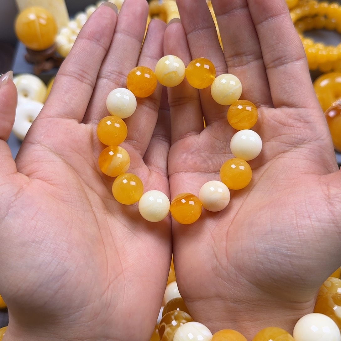 琥珀珠宝奇石未镶嵌15mm