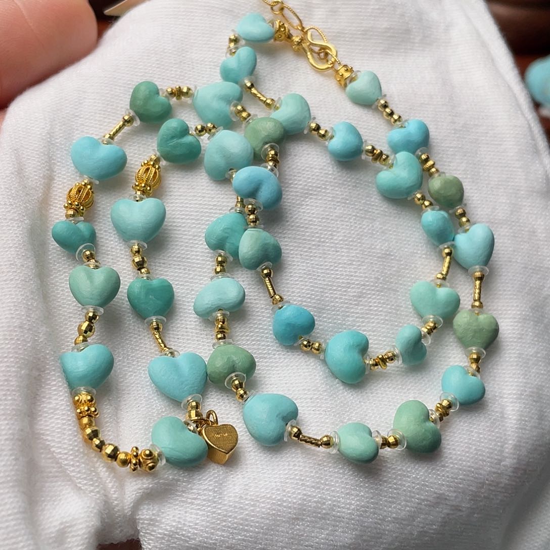 绿松石珠宝奇石18K金镶嵌